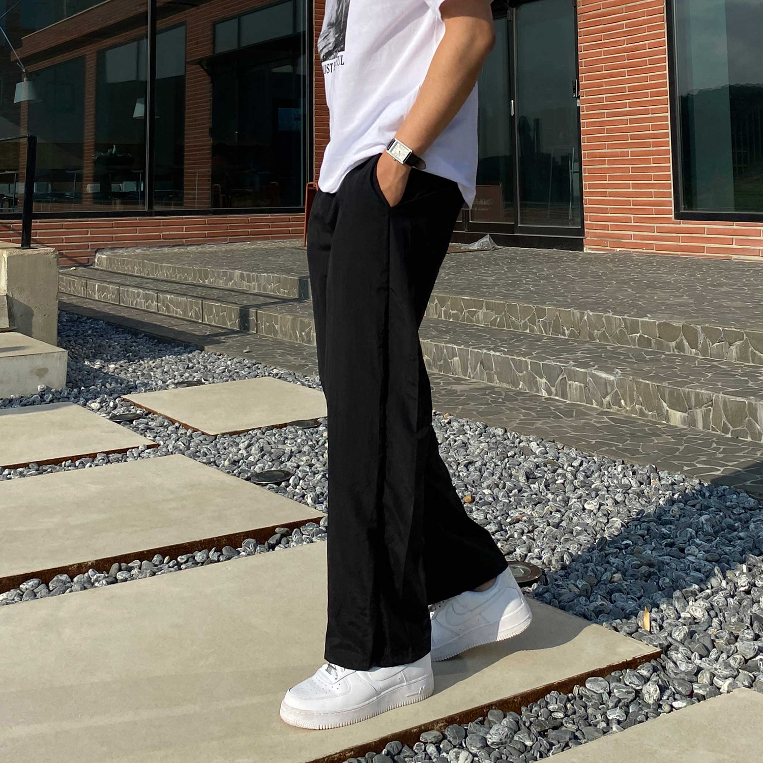 나일론와이드팬츠 나일론바지 - 상세 이미지 3