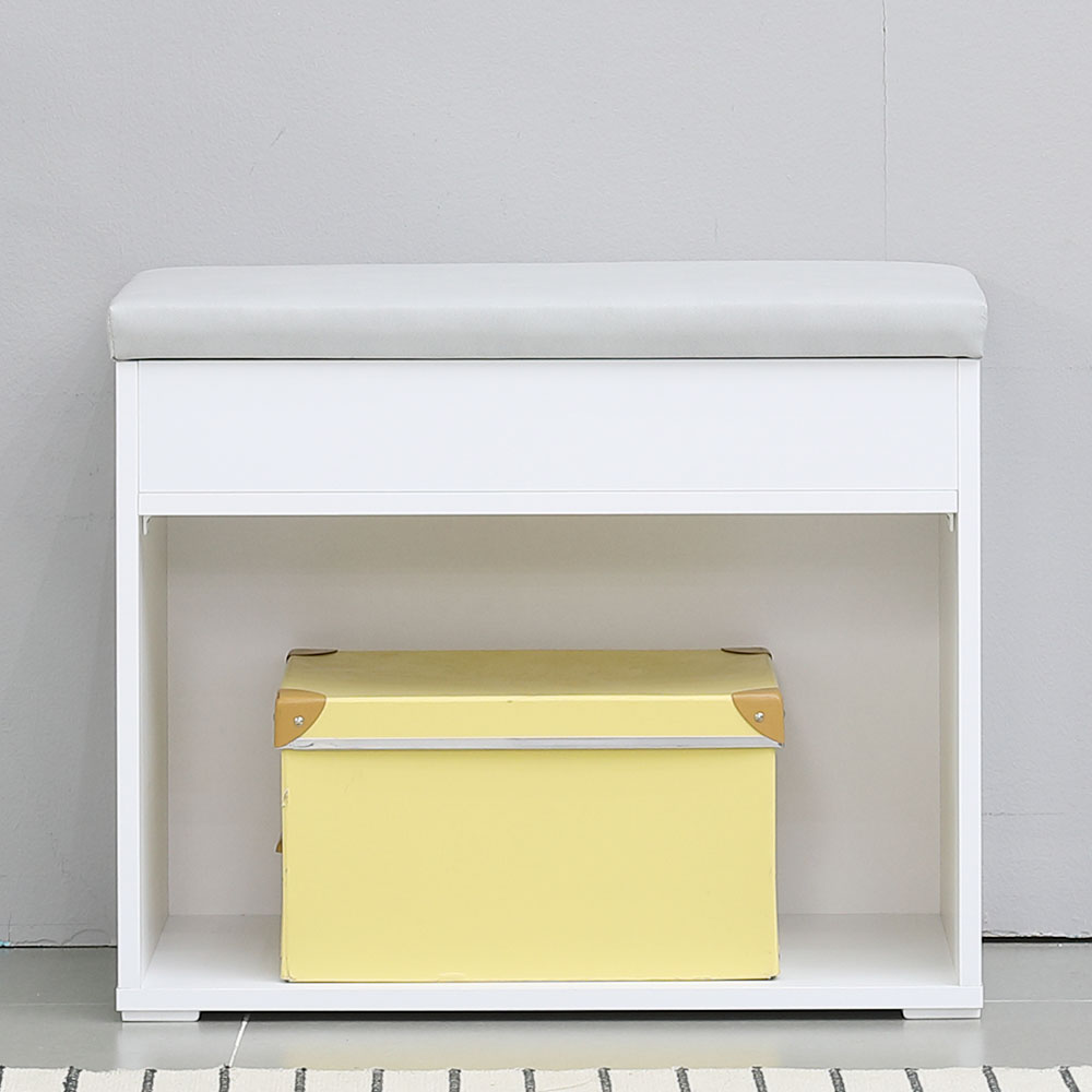 펀치 화이트 현관 수납 벤치 소파 의자 스툴 1200