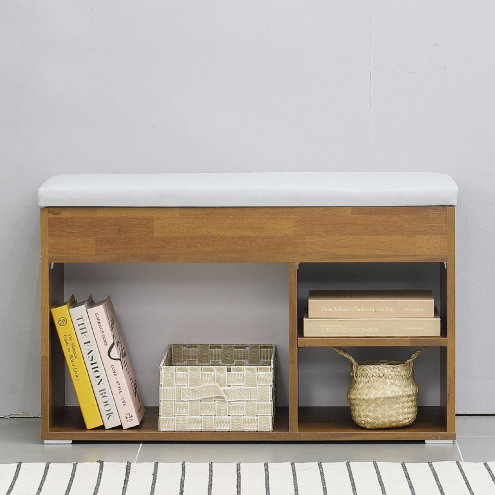 펀치 화이트 현관 수납 벤치 소파 의자 스툴 1200