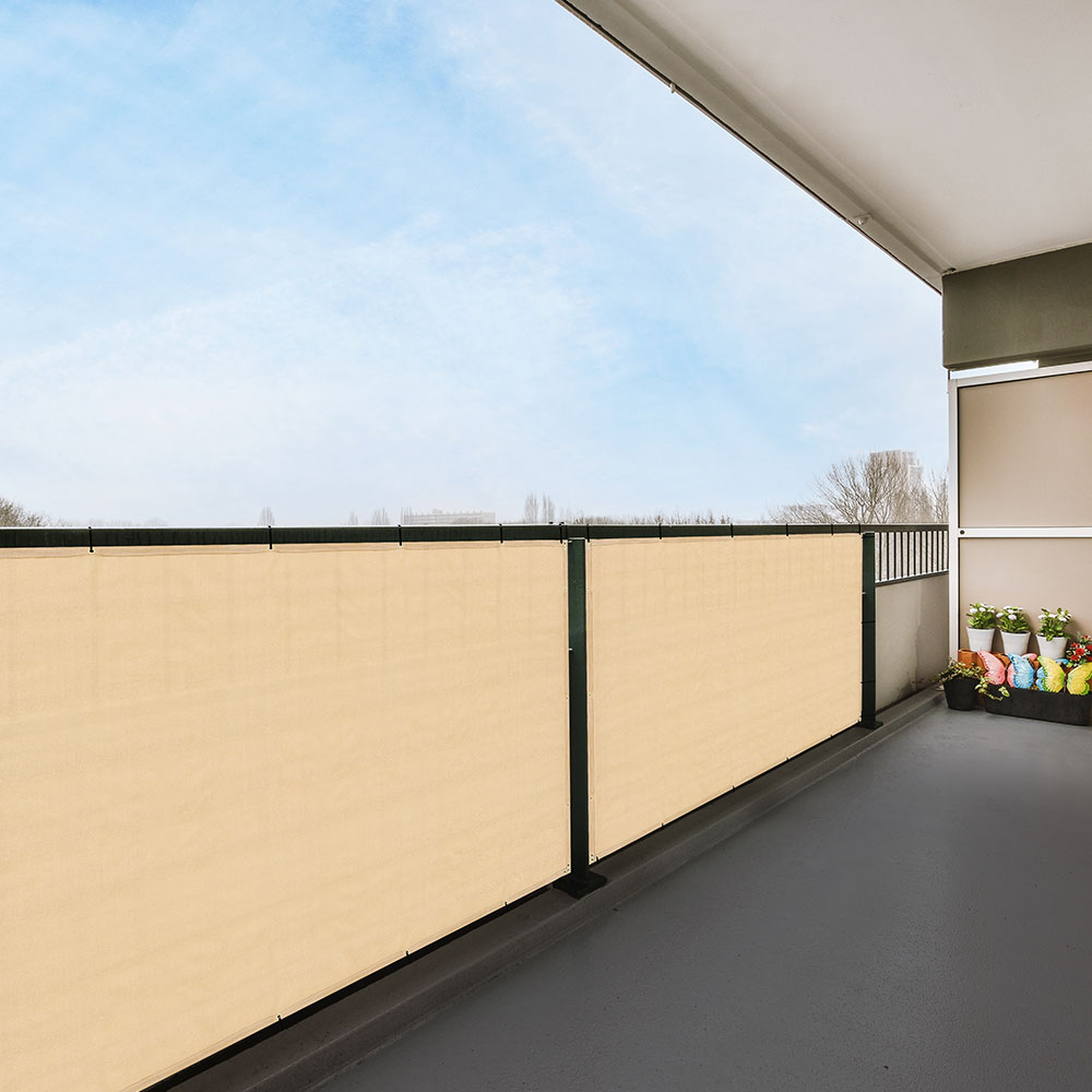 국산 테라스가림막 펜스 난간 베이지 1mx2m 그늘애