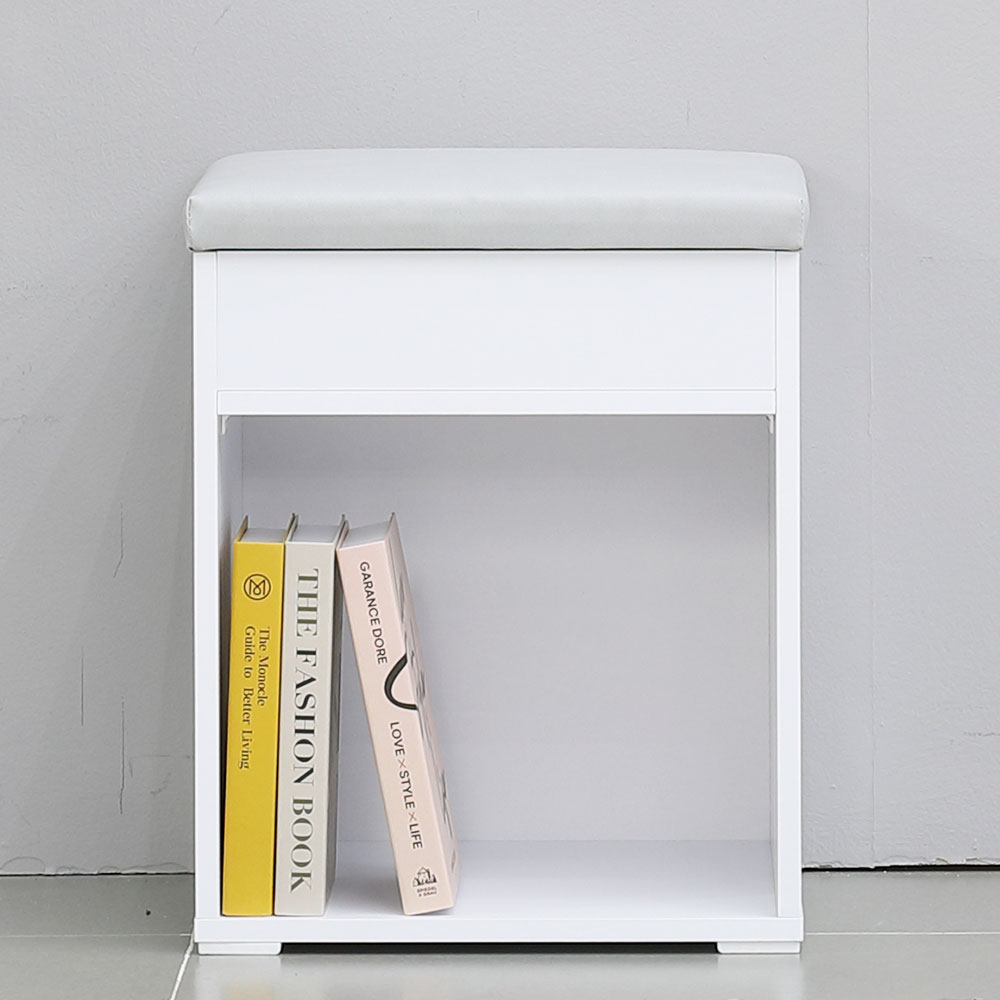 펀치 화이트 현관 수납 벤치 소파 의자 스툴 1200