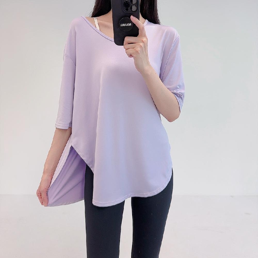 로열 필라테스복 요가복 필라테스상의 필라테스옷 반팔 롱 - 상세 이미지 5