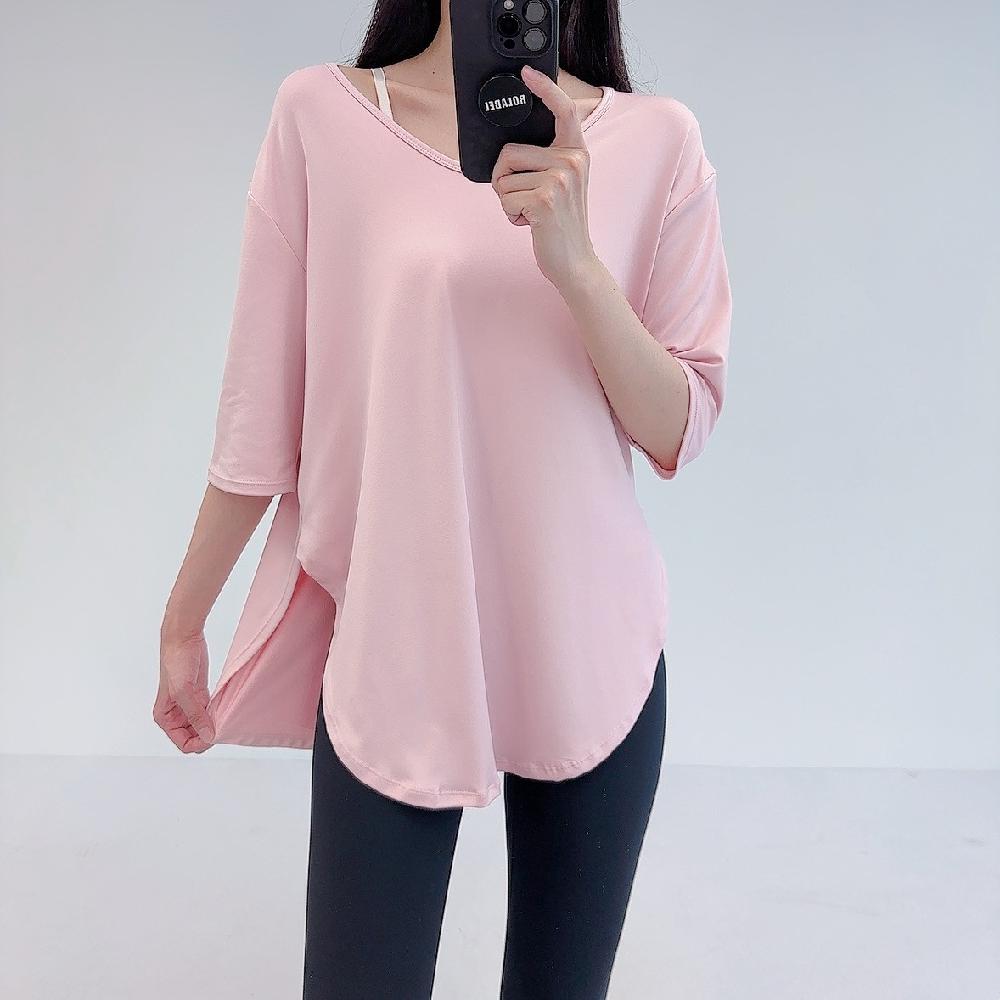 로열 필라테스복 요가복 필라테스상의 필라테스옷 반팔 롱 - 상세 이미지 3