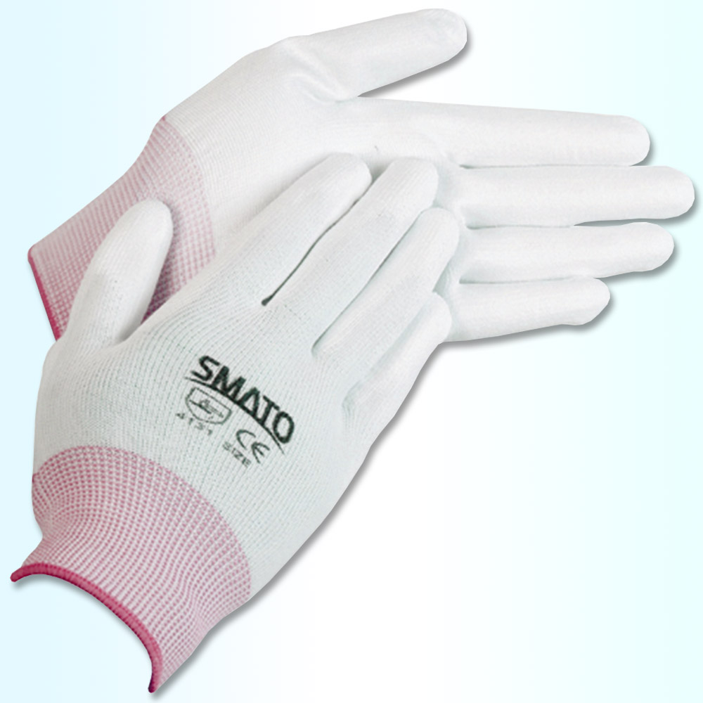 스마토 안전장갑 PU PALM 코팅장갑 흰색S PU-6711 보호구 보호장비