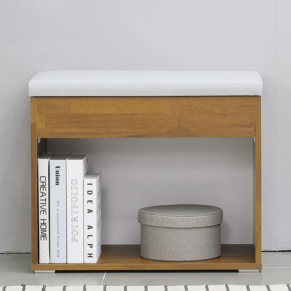 펀치 화이트 현관 수납 벤치 소파 의자 스툴 1200