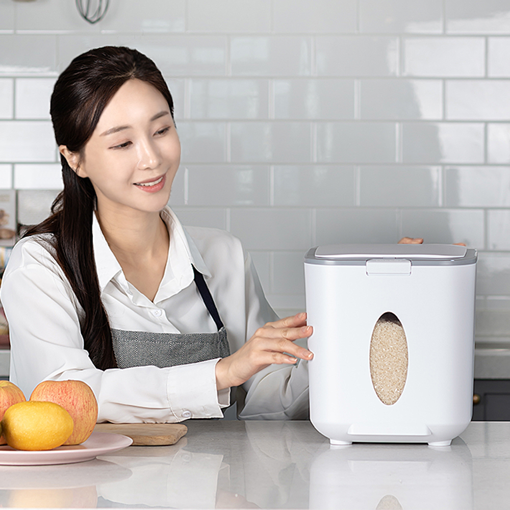레토 원터치 쌀통 14kg 밀폐 쌀보관통 보관함 LAC-R01 - 상세 이미지 2