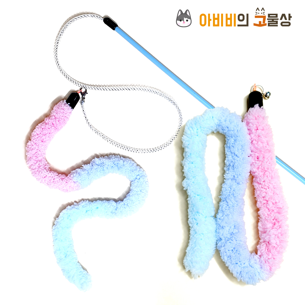 ABIBI'S GOMULSANG 수제 고양이 장난감 리필 낚시대 미끼 끈 벌레 깃털 곤충 파스텔 롱테일 - 상품 이미지