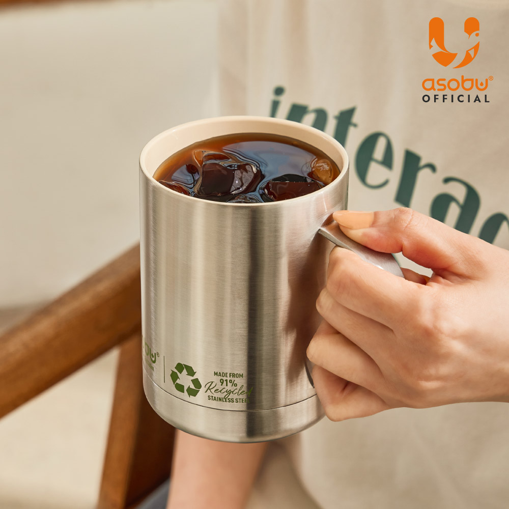 아소부 스텐 세라믹 진공 보온보냉 머그컵 3종 360ml 490ml 600ml 이미지 8