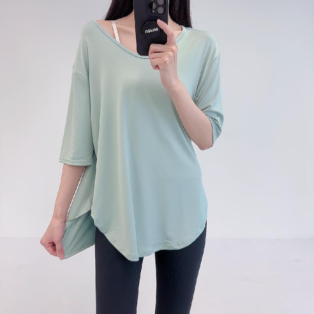 로열 필라테스복 요가복 필라테스상의 필라테스옷 반팔 롱 - 상세 이미지 4