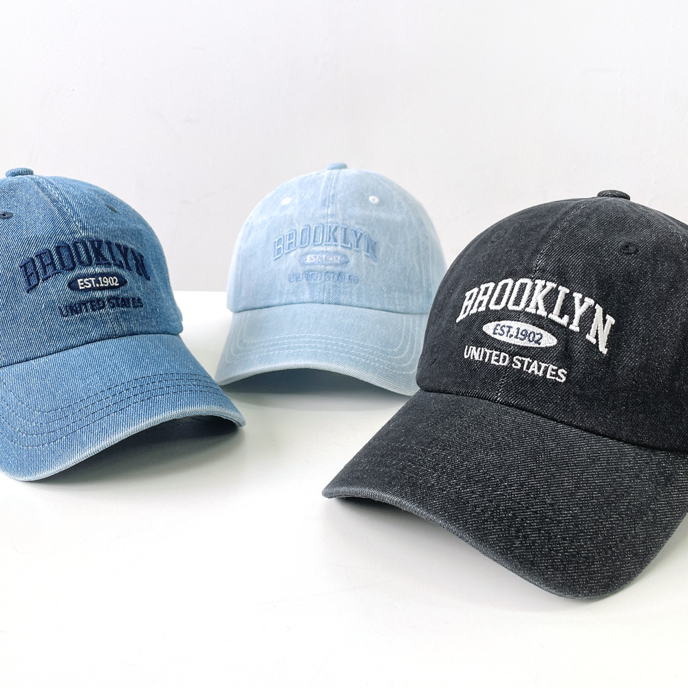 유나이티드 브루클린 워싱 데님 남녀공용 볼캡 모자