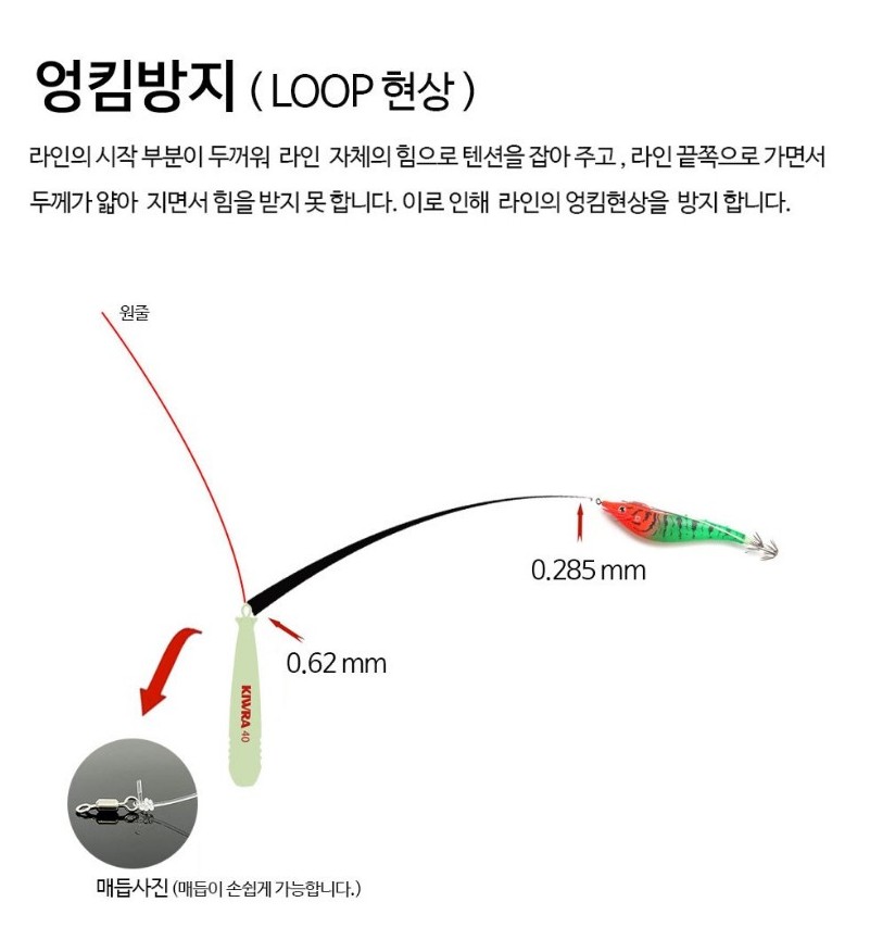 키우라 테이퍼라인 갈치 쇼크리더 오모리 채비 K-812 A타입 - 상세 이미지 4