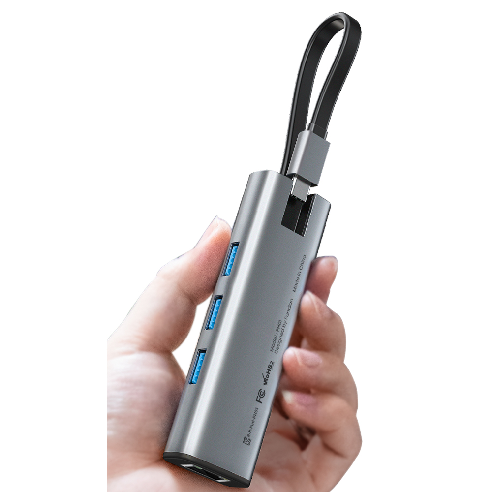 펀디안 USB3.1 Gen1 C타입 기가비트 랜카드 USB3.0 멀티허브, PH01 - 상세 이미지 2