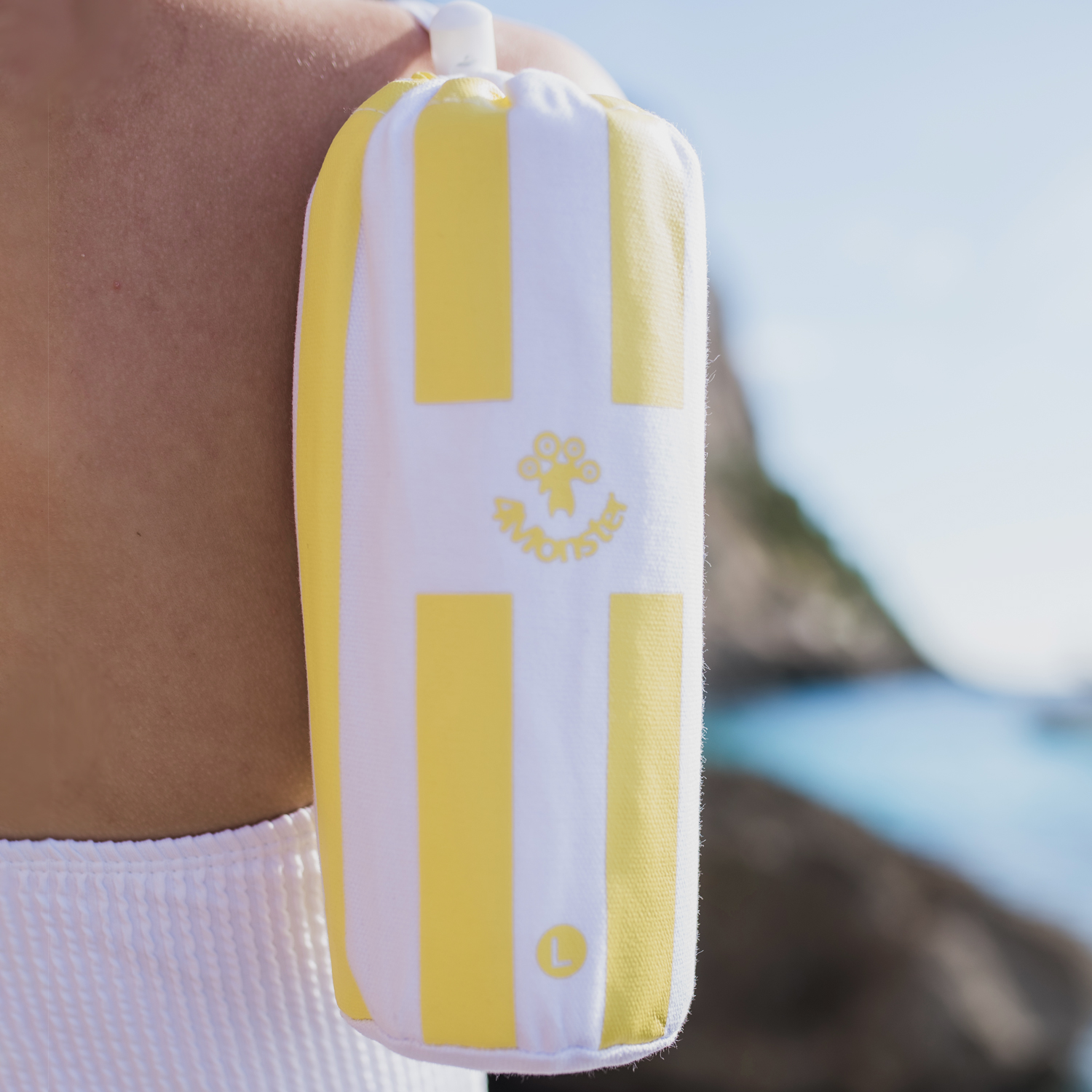 4몬스터 비치타올 스트라이프 극세사 대형 타월 다용도 수건 파우치