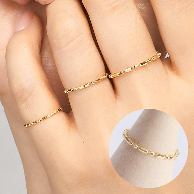 14k 18k 비엔나 볼 체인 금 반지