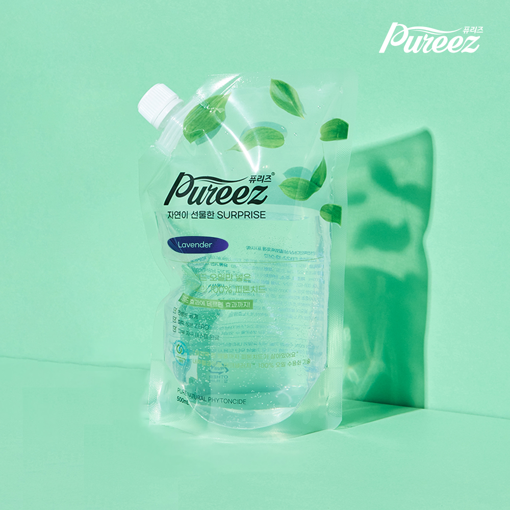 편백수가 아니라 피톤치드, 퓨리즈 라벤더 리필 500ml 탈취제 새집증후군 냄새 탈취 새가구 냄새 제거 페인트 새차 편백나무 원액 침대 이불 오일