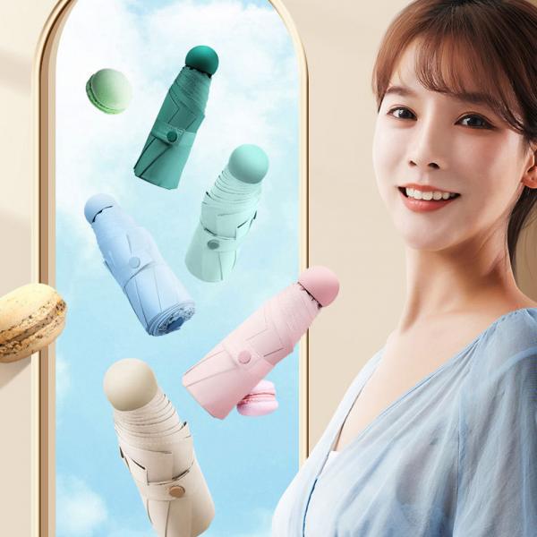 초경량 양우산 우양산 미니 마카롱 암막 UV 학생 포켓 접이식 5단 양산 이미지 4