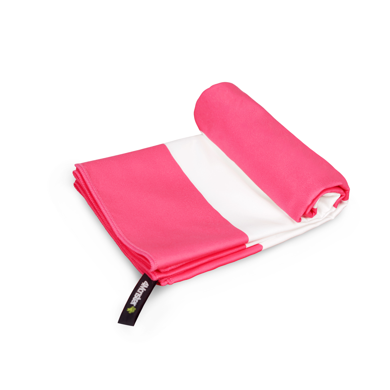 4몬스터 비치타올 스트라이프 극세사 대형 타월 다용도 수건 파우치 핑크