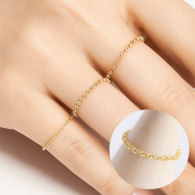 14k 18k 오링 체인 금 반지