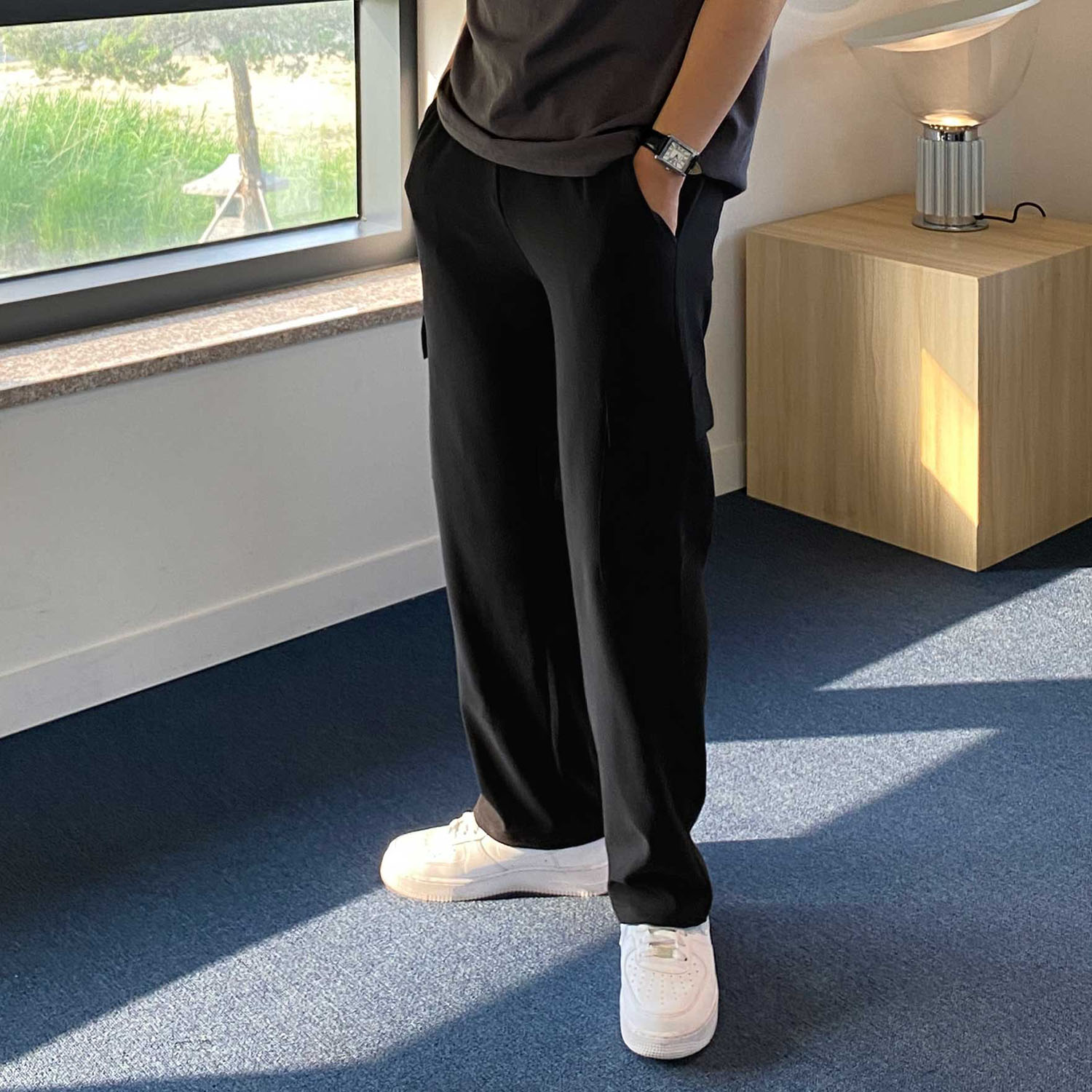 남자카고바지 구김없는바지 세미와이드팬츠 - 상세 이미지 5