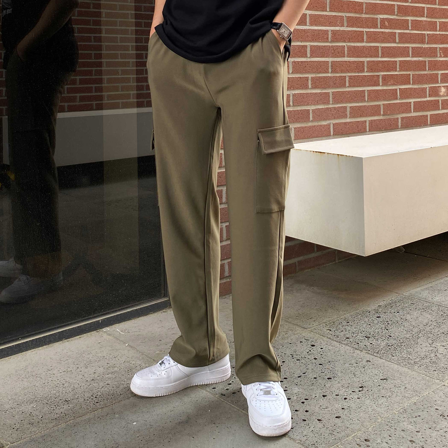 남자카고바지 구김없는바지 세미와이드팬츠 - 상세 이미지 2