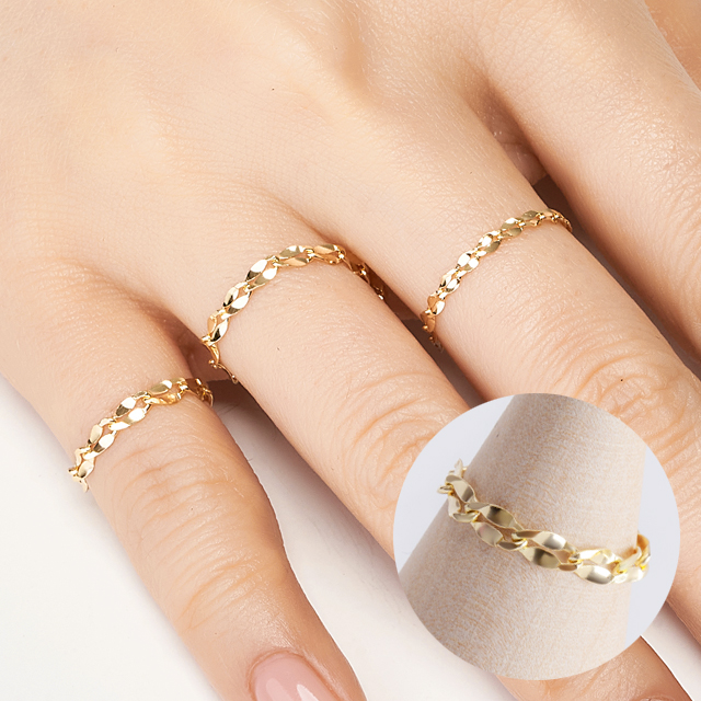 14k 18k 보띠체 체인 금 반지