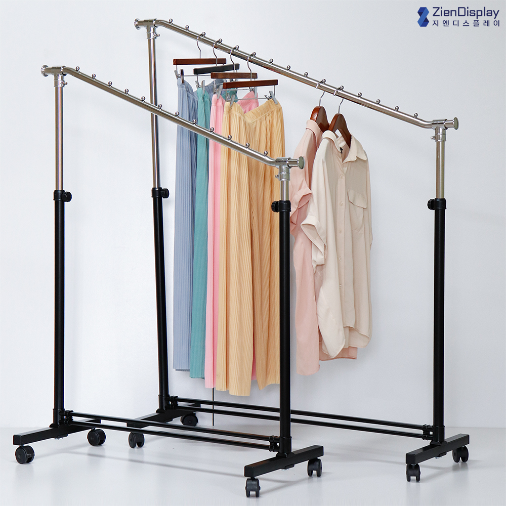 지엔 사선 디스플레이 의류매장 디자인 철제 이동식 조립식행거