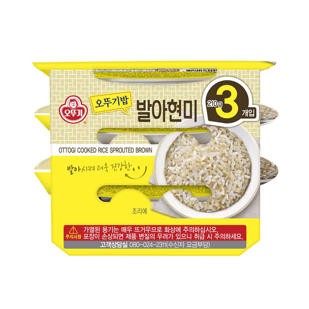 오뚜기 맛있는 오뚜기밥 발아현미 210g, 3개 - 상품 이미지