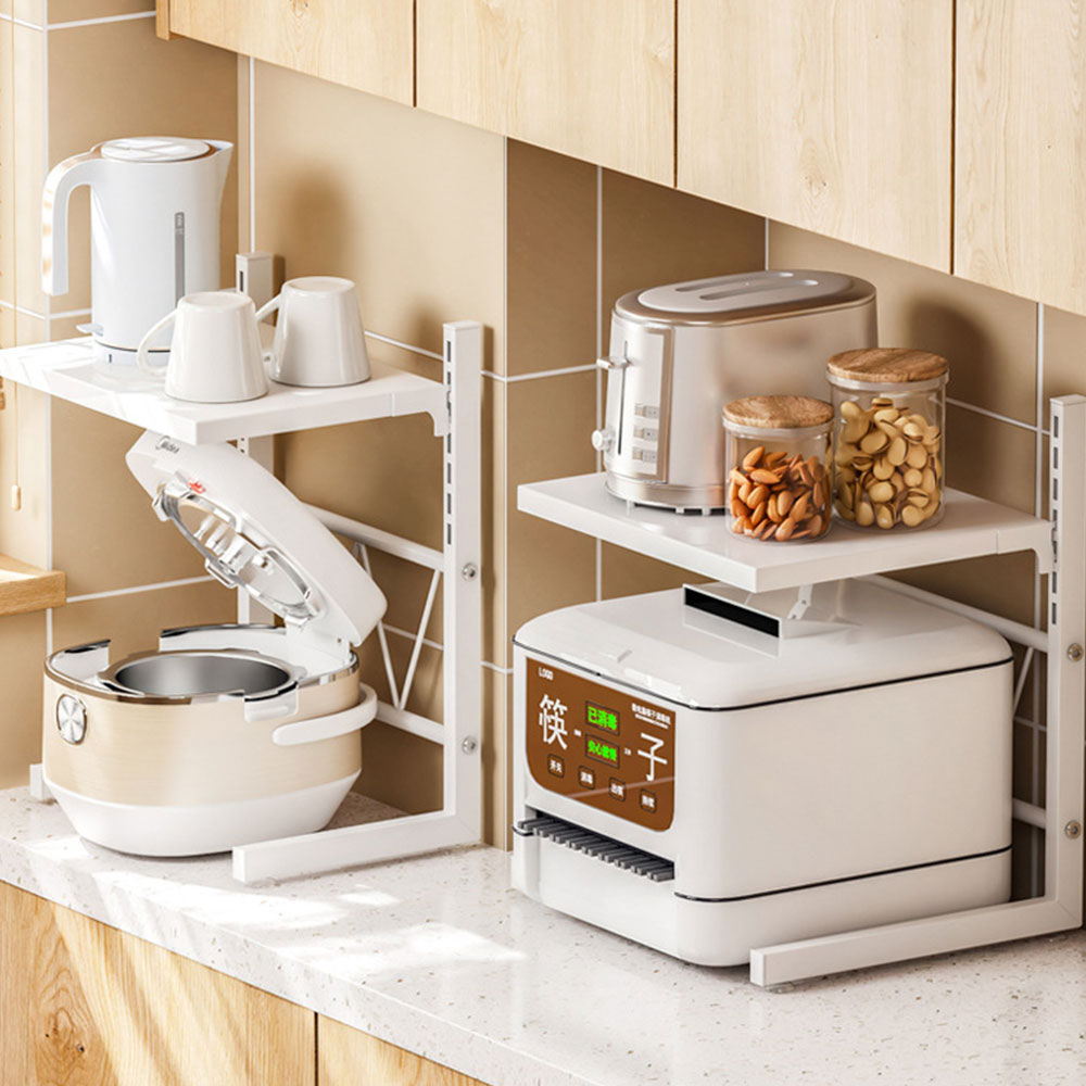 높이조절 2단 밥솥선반 대형 에어프라이어선반 전자렌지 밥솥 다이 수납장