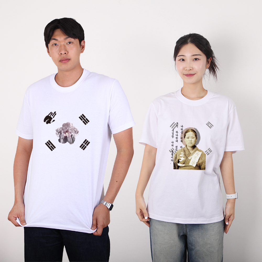 독립 운동가 애국 역사 30수 라운드 면 반팔 긴팔 티셔츠 - 상세 이미지 3