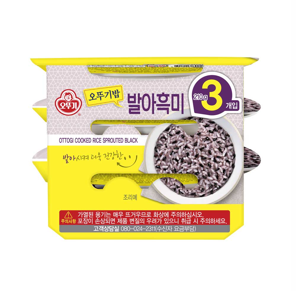 오뚜기 맛있는 오뚜기밥 발아흑미 210g, 3개 - 상품 이미지