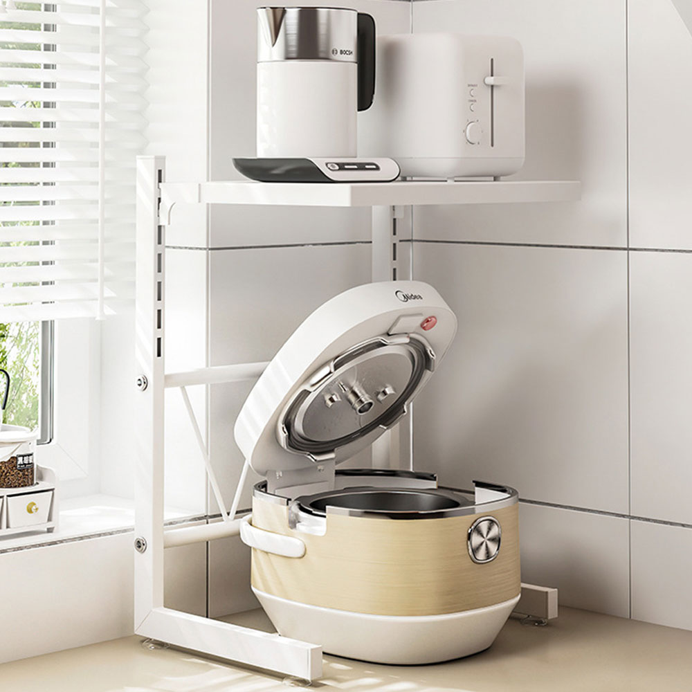 높이조절 2단 밥솥선반 대형 에어프라이어선반 전자렌지 밥솥 다이 수납장