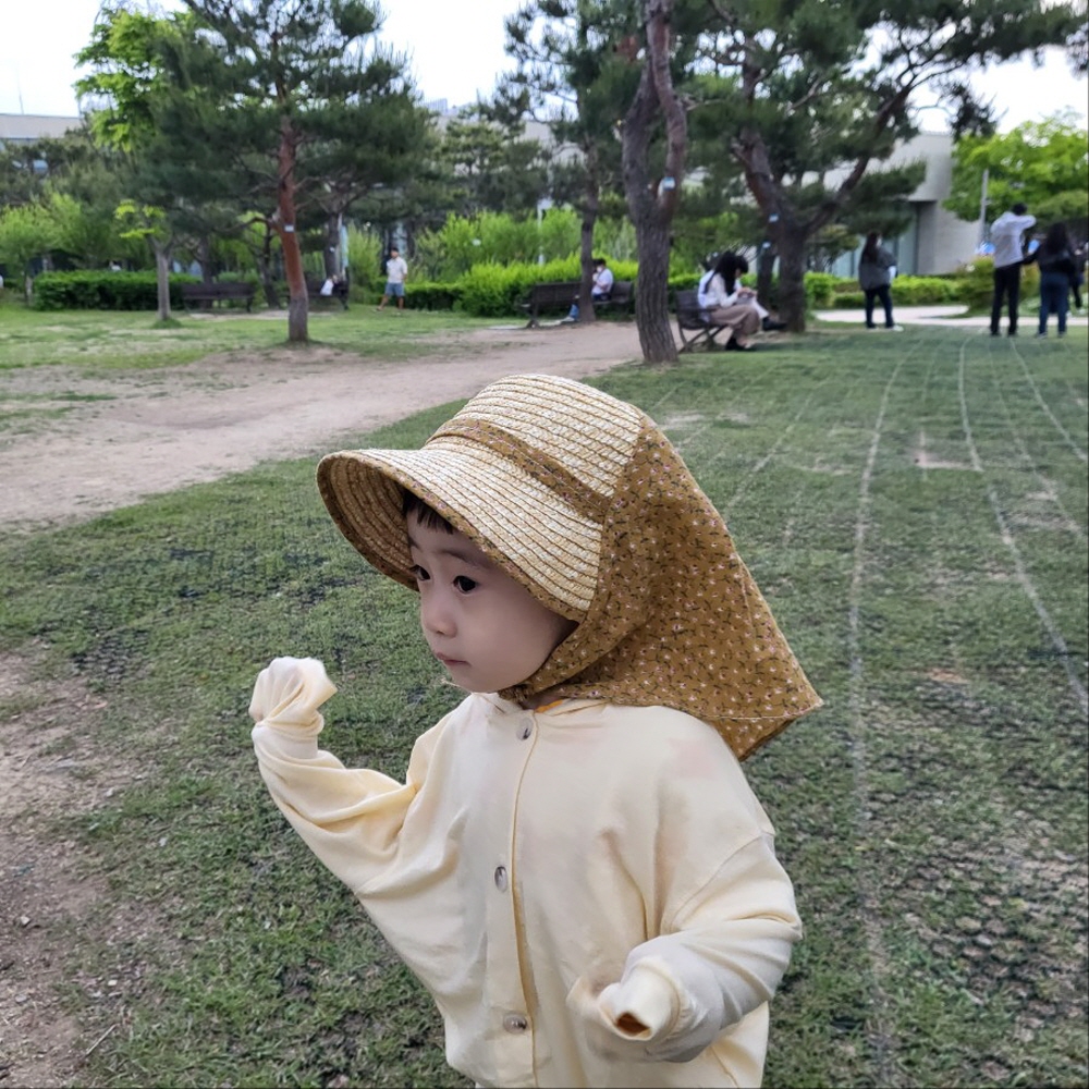 아기 숲체험모자 썬햇 유아플랩캡 챙 밀짚모자 - 상세 이미지 4