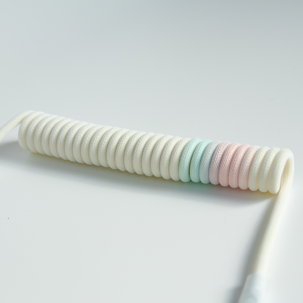 도색 항공케이블 솜사탕 컬러 기계식 키보드 USB to C타입 코일 - 메인 이미지