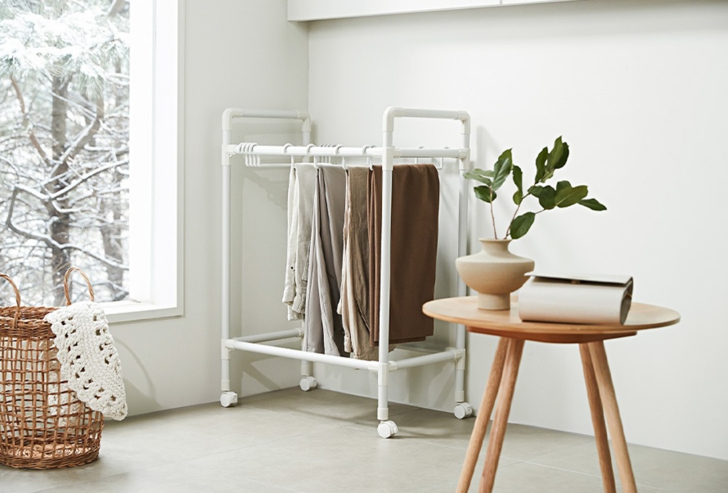 시스템행거 이케아 행거 스탠드 옷걸이 철제 조립 물리그 블랙 2단