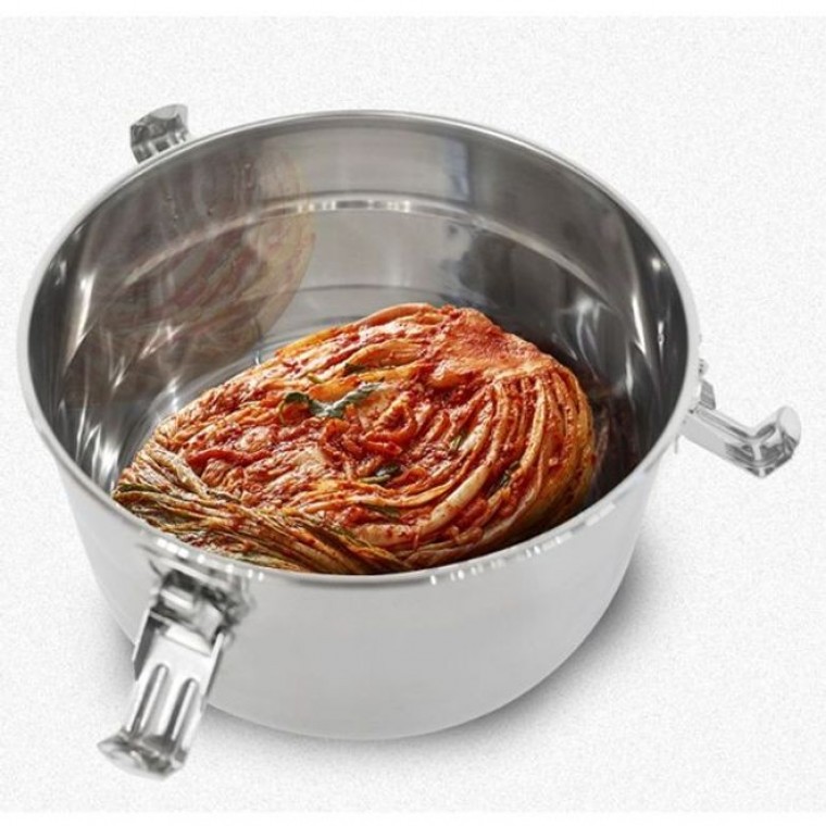 스텐 김치통 원형 밀폐용기 대형 냉장고 12L - 상품 이미지