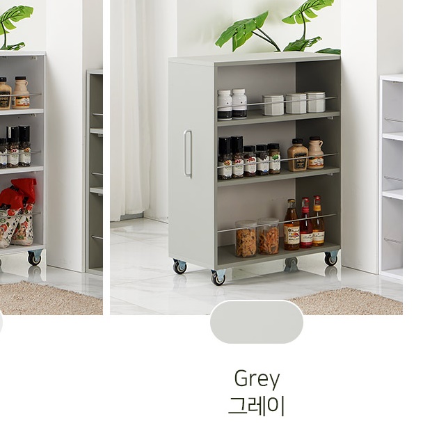 주방보조장 보조주방수납장 슬라이딩 틈새장 300 그릇수납장 - 상세 이미지 3