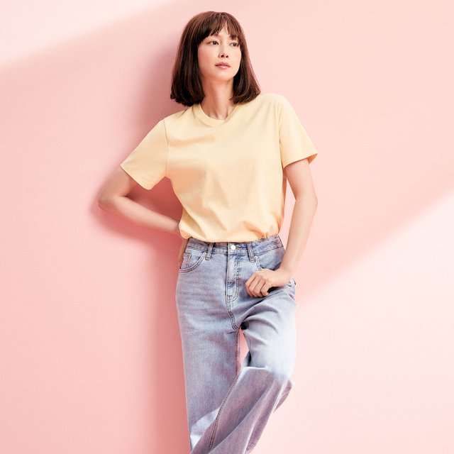 탑텐 여성 오가닉 코튼 크루넥 반팔 티 147635 MSC2TS2901 147635 - 상품 이미지