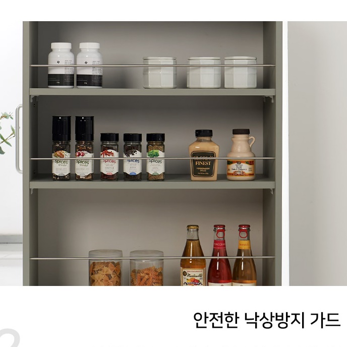 주방보조장 보조주방수납장 슬라이딩 틈새장 300 그릇수납장 - 상세 이미지 2