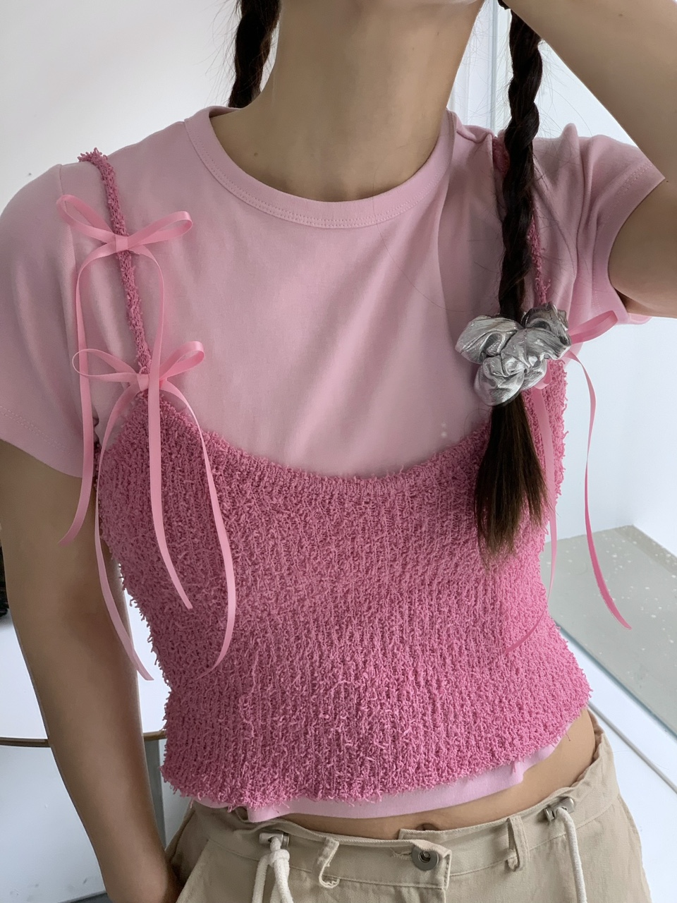 *국내생산/핸드메이드* 롱롱 3개 1쌍 미니 새틴 리본 머리 집게핀 포인트 헤어핀 키치 소녀 상세 이미지 31