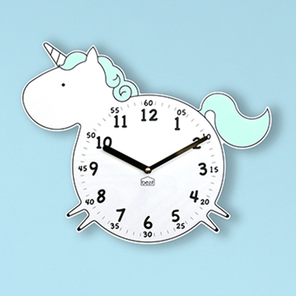 베짓 아이방 교육용 벽시계 - 유니콘 민트(오리지널)