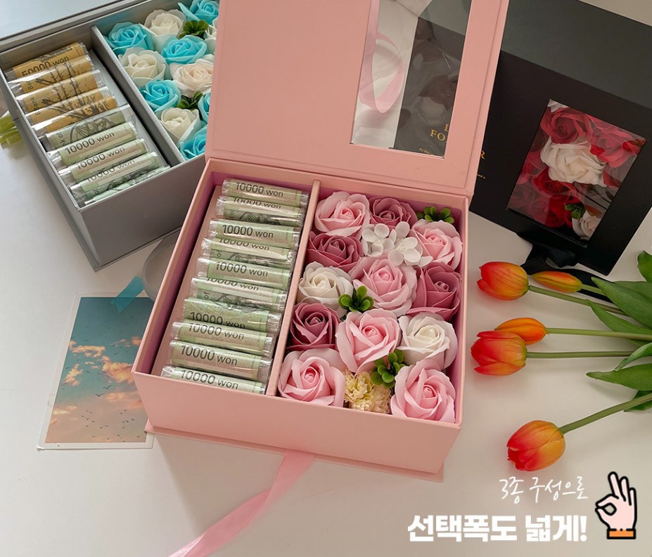 특이한 꽃다발 이색 비누꽃 돈다발 케이크 만들기 돈꽃다발 카네이션 부모님 어버이날 이미지 8
