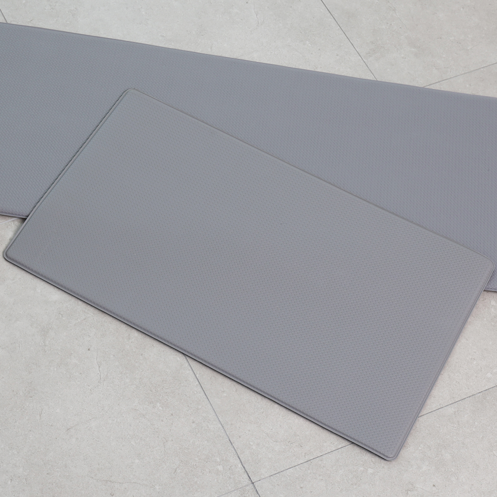 파쿠젠 방수 주방매트 싱크대 발매트 양면 10T 그레이, 75x45cm