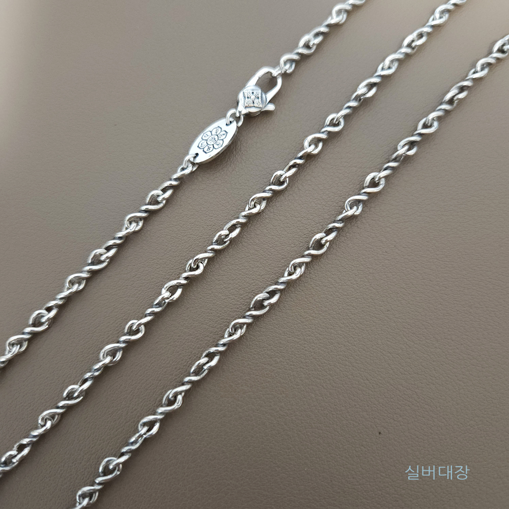 4mm 실버 꽈배기 925 힙합 스타일 패션 은 체인 남자 여자 목걸이 - 상세 이미지 2