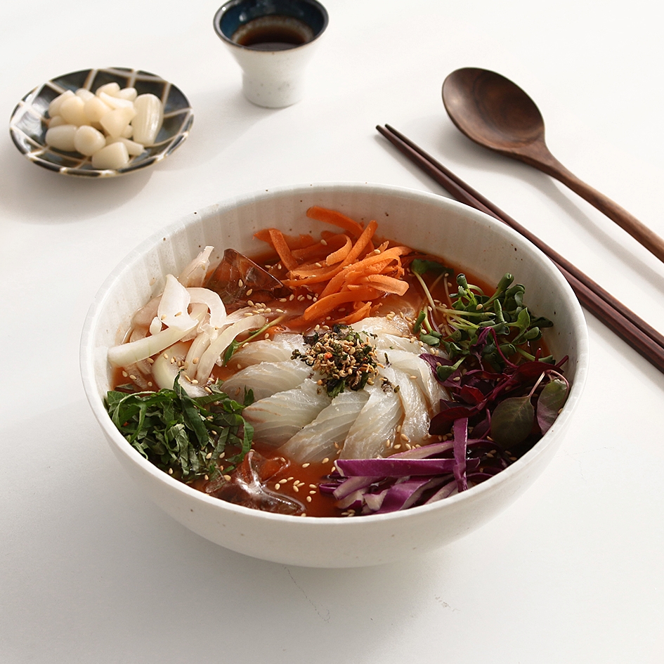 도자기 냉면기 일본 면기 우동 비빔밥 덮밥 일식 넓은 그릇 02 츠우톤 면기