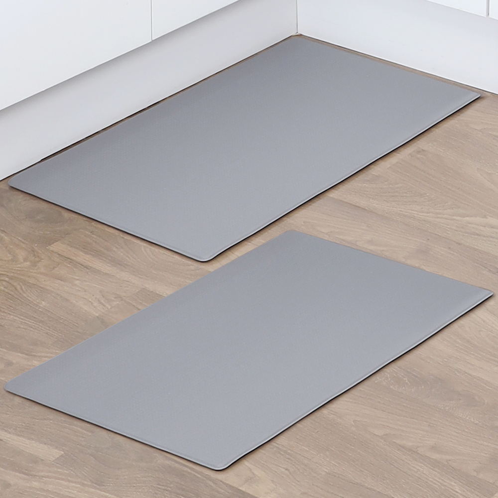 1+1 파쿠젠 방수 주방매트 싱크대 발매트 양면 10T 2p 그레이, 75x45cm