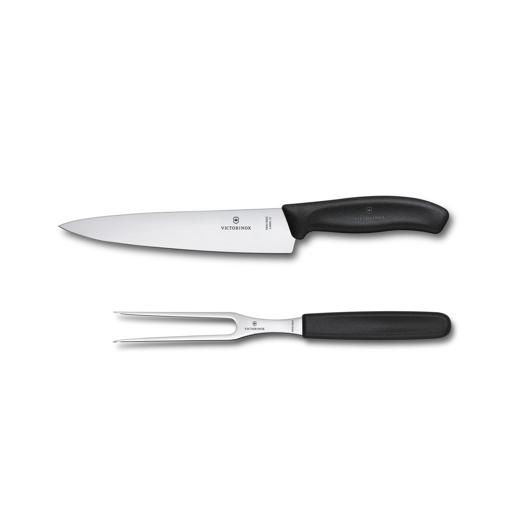 빅토리녹스 스위스 클래식 식도 카빙 나이프/포크 2종 세트 - 15cm / 19cm 블랙 6.7133.2G - 상세 이미지 2