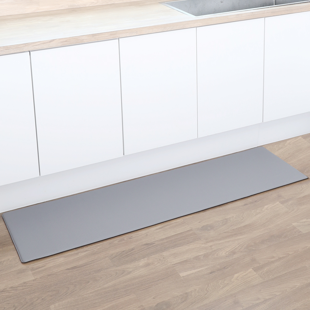 파쿠젠 방수 주방매트 싱크대 발매트 양면 10T 그레이, 150x45cm