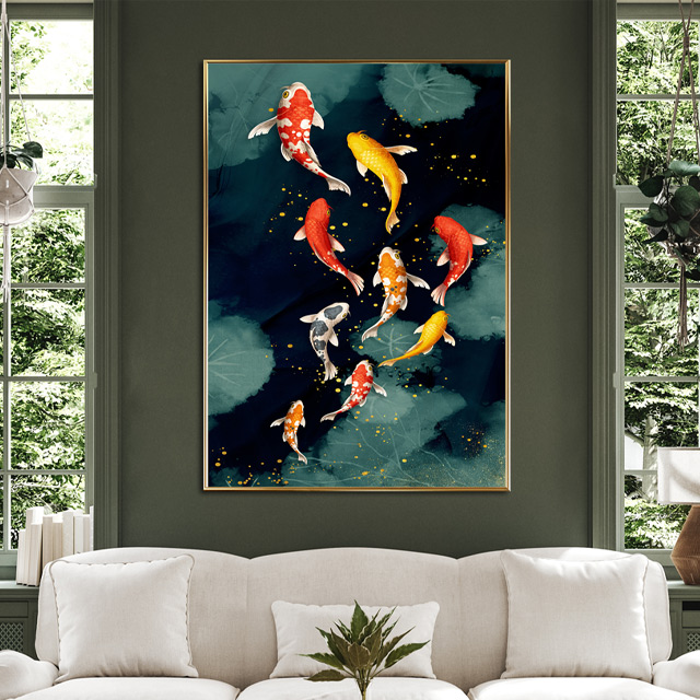 잉어그림 풍년 구어도 돈들어오는 풍수 인테리어 액자 연꽃 개업 집들이 부모님 선물 - 상세 이미지 3