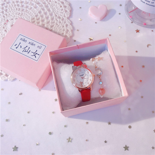 [🚀당일발송😊팔찌사은품]고양이 여학생 손목시계 초등학생 생일선물 인기 시계 상세 이미지 8