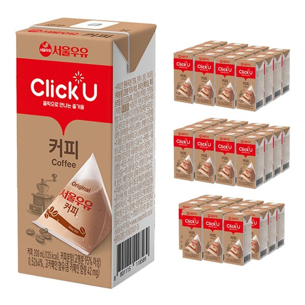 서울우유 클릭유 커피우유 200ml 48개 : 또와 상점